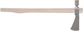 Carlos Gove pattern pipe tomahawk,
4140 alloy steel head,
22" tapered and drilled curly maple handle,
made in the U.S.A.